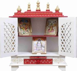 Modway (Mandir) Temple for Home Pooja, Arti with Drawer Solid Wood Home ...