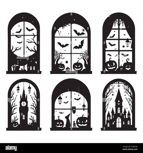 Halloween Window Silhouette Templates Maniacal Window Silhouette