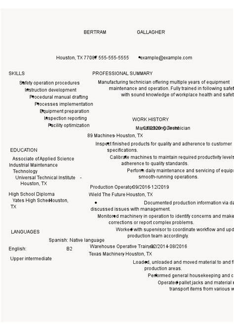 Image result for Process Operator Resume Examples