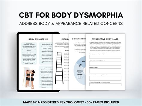 CBT Worksheets for Body Dysmorphia & Acceptance of Body Image and Body Appearance, CBT Therapy ...