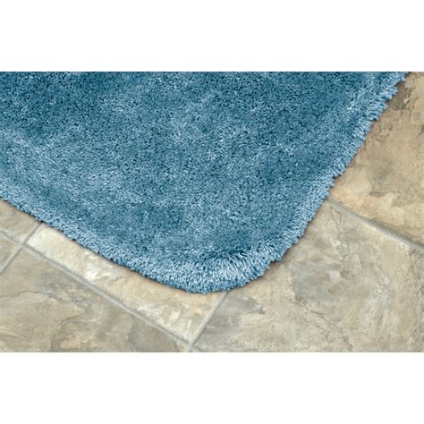 Garland Rug Finest Luxury 60-in x 22-in Basin Blue Nylon Bath Runner in ...
