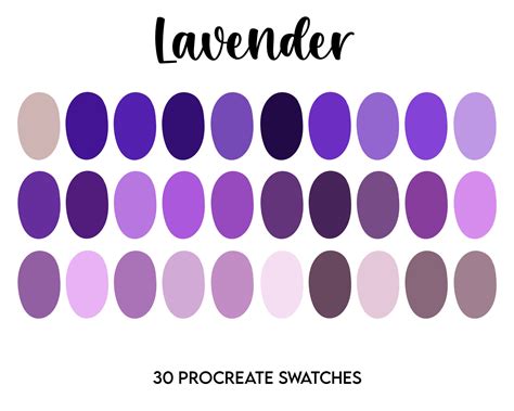 Lavender Purple Procreate Palette // Swatches // Muted Color Palette ...