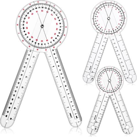 Amazon.com : Zonon 3 Pcs Goniometer Transparent Orthopedic Angle Ruler ...