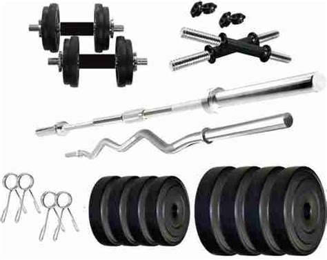 STARX 20 kg PVC 20 Kg COMBO with 4Ft Joint Rod Dumbbell rods and Spring ...
