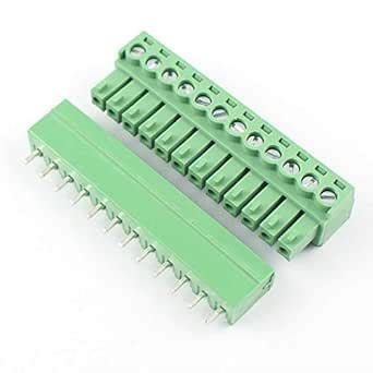 DBParts 5 Sets 12-Pin (12 Pole) Straight Plug-in Screw Terminal Block ...