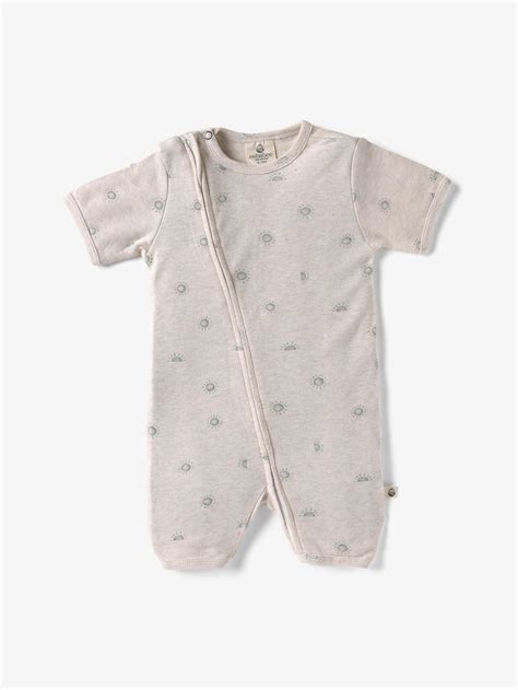 Cream half sleeve cotton jumpsuit for baby girls and boys | Babywear ...