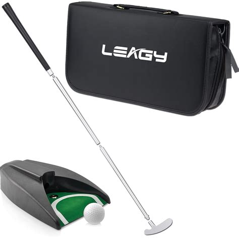 LEAGY Portable Golf Putter Travel Practice Putting Set with Case Indoor ...