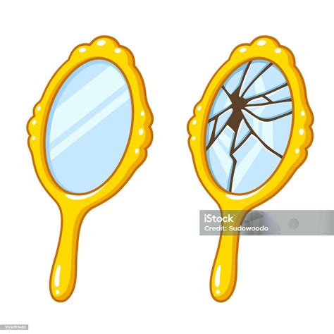 Ilustración de Espejo De Mano Roto y más Vectores Libres de Derechos de ...