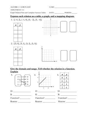 Fillable Online Express each relation as a table, a graph, and a ...