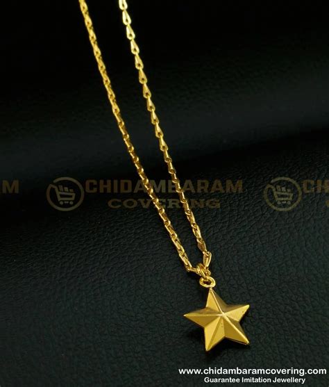 Buy One Gram Gold Cute Small Size Star Dollar Chain Daily Wear Collections