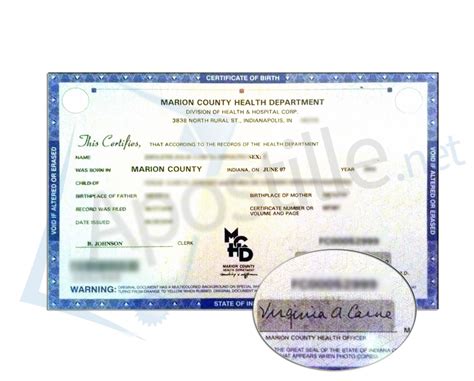 Long Form Birth Certificate Indiana