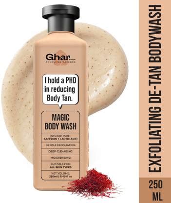 GHAR SOAPS Magic De-Tan & Exfoliating Body Wash with Saffron & Lactic ...
