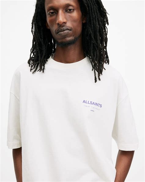 All Saints Underground Ss Crew Ashen White Purple Price in India ...
