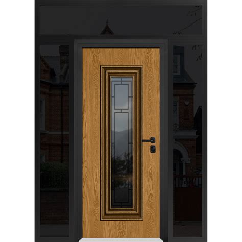 Front Exterior Prehung Steel Door / Ballucio 6644 Natural Oak / 2 Side ...