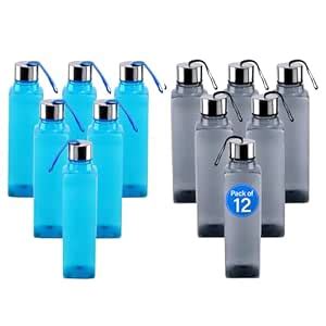 Kuber Industries 12 Pcs Plastic Water Bottle 1 Litre | BPA Free & Leak ...