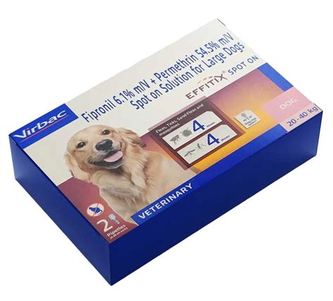 Virbac : Effitix Spot-On for Large Dogs (20–40 kg) – 2 Pipettes ...