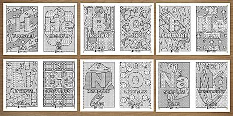 Periodic Table Display Posters - Mindful Colouring Activity