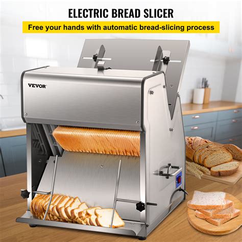 VEVOR Commercial Heavy Duty Automatic Electric Bread Slicer 1/2" Slices ...