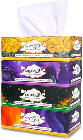 MISTIQUE Ultra Soft 2 Ply Facial Tissue Box | 400 Pulls | 100 Pulls x 4 ...