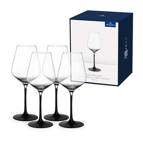 Buy Villeroy & Boch Manufacture Rock Set of 4 White Wine, Crystal Glass ...