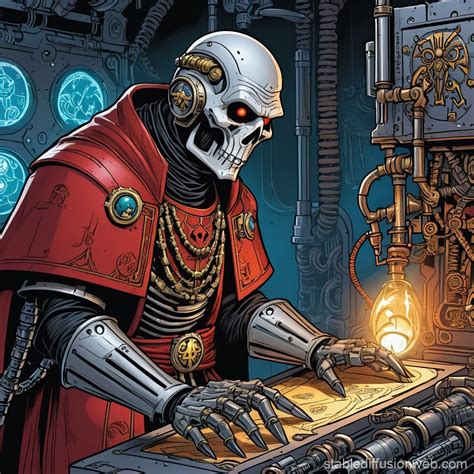warhammer 40k tech priest as a machine learning engineer creating a ...