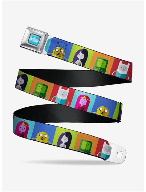 Adventure Time Five Character Pose Color Blocks Seatbelt Belt | BoxLunch