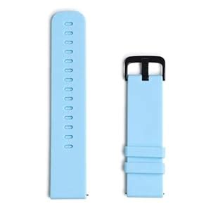 Roycee Silicone Smartwatch Band, 19mm, Light Blue with Black Buckle ...