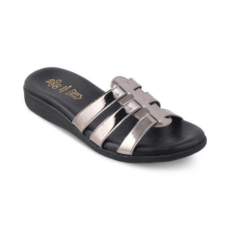Buy Pewter Women's Flats - The Strapped Pewter | Tresmode