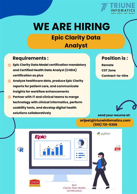 Hi Connections, We are Hiring For Epic Clarity Data Analyst Role: Epic ...