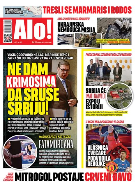 Dnevne novine u Srbiji za sredu, 4. jun 2025. godine - B92