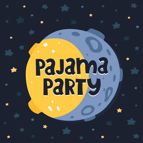 Pyjama Party. Illustration mit Karikaturmond | Premium Vektor