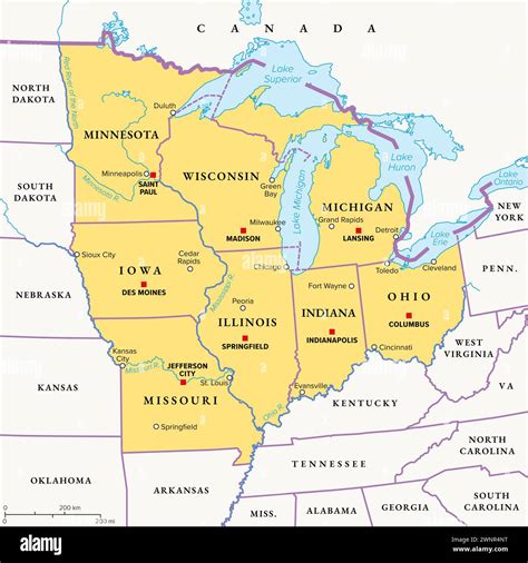 United States Midwest Region Map Regions Of The United States