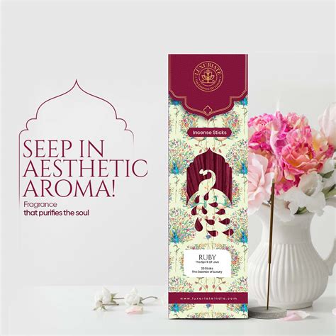 Luxuriate : Ruby Incense Agarbatti Sticks - Contains 20 Incense Sticks