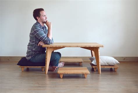 LOW Square Coffee Table Set w/ Pillow Lifts for floor | Etsy