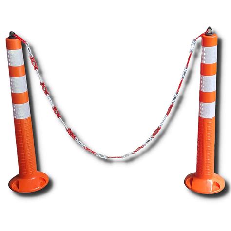 SAFETYZONE Spring Parking Post Orange With 3 White Reflective Tape and ...