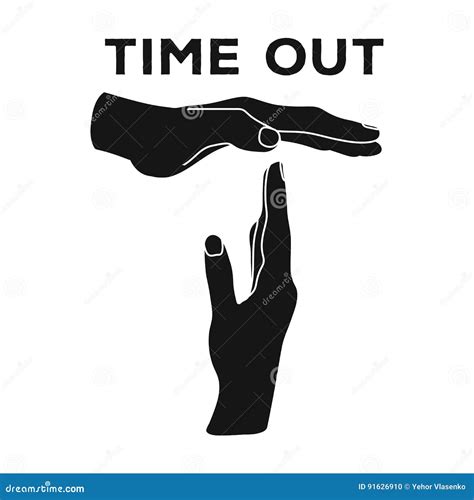 Gesture of a Time Out.Basketball Single Icon in Black Style Vector ...