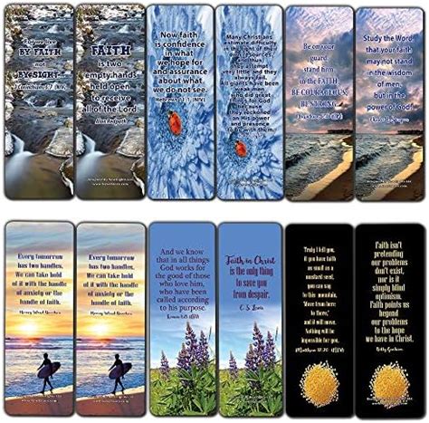 Faith Bible Scriptures & Quotes Bookmarks Cards (60-Pack) - Hudson ...
