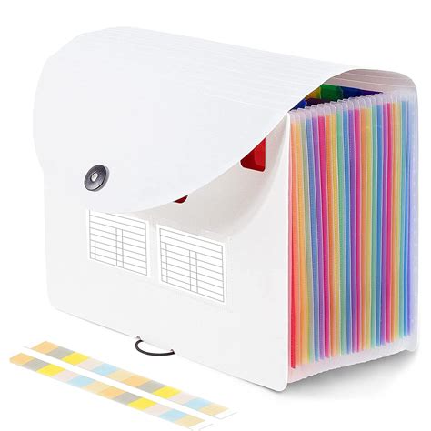 NISUN 24 Pockets File Organizer, Expanding File Folder, Plastic Letter ...