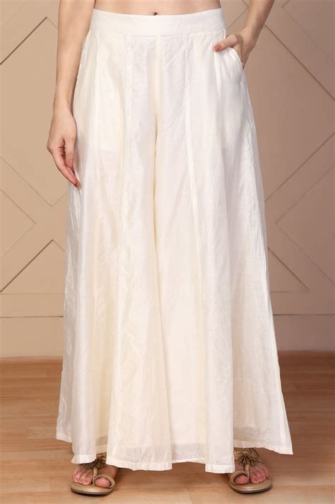Buy Off-White Solid Flared Skirt Online for Woman | Shop for Aurelia