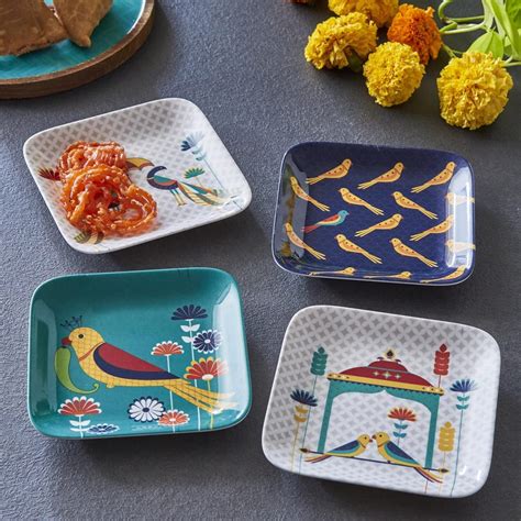 Buy Home Centre Showstopper Eminence Printed Melamine Square Platter ...