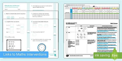👉 Y2 Multiplication & Division End-of-Unit Assessment/Tracker