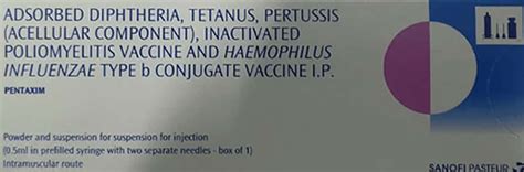 Pentaxim Vial Of 0.5ml Vaccine: Uses, Side Effects, Price & Dosage ...