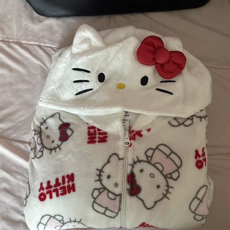 hello kitty onesie pajamas new, super soft and... - Depop