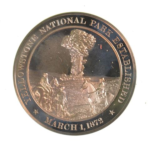 HUGE Bronze Medal Depicting Yellowstone National Park Established | Property Room
