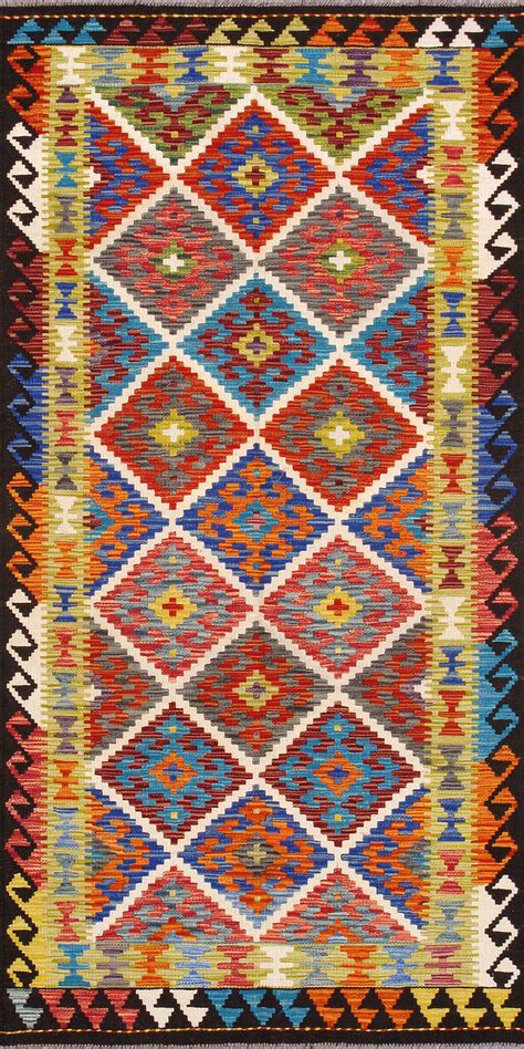 Kilim Collection Reversible Wool Area Rug- 3'5" x 6'11" In Multi by ...
