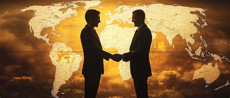 Two businessmen shaking hands silhouette | Premium AI-generated image
