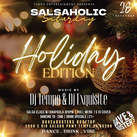 Salsaholic Saturday “Holiday Edition”: Dave & Busters Rooftop! , Dave ...