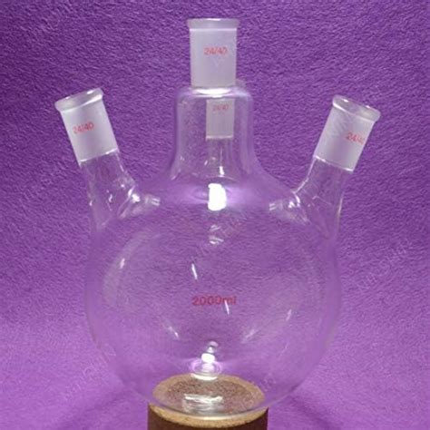 Nanshin,lab Glass,2000ML,2440,Round Bottom Flask,RBF,Four Neck,4 Neck ...