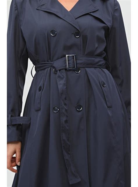 Navy Blue - Plus Size Trench coat