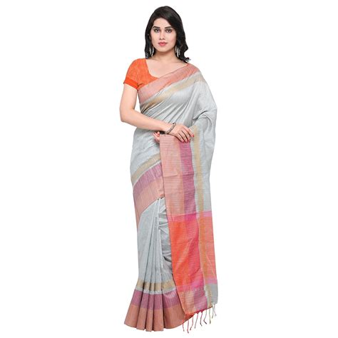 Buy SILKMALA Art Silk Weaving Still Grey Saree at Amazon.in